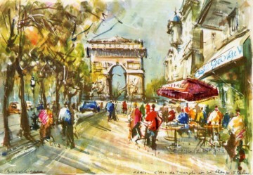 街並み Painting - パリの水彩6